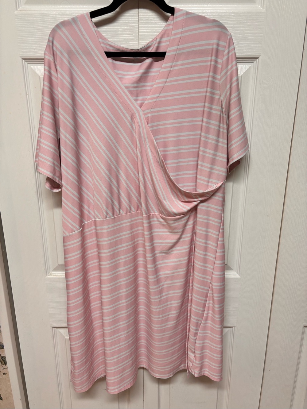 Kim Rogers Women’s Pink Striped Wrap Dress